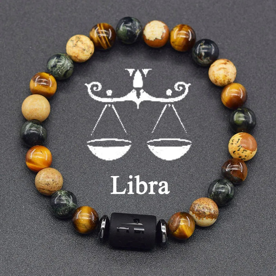 Brățară Zodiac Neagră – Pietre Semiprețioase & Energie Cosmică | Toate Semnele