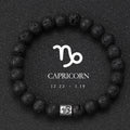 Brățară Talisman Zodiac pentru Bărbați – Piatră Vulcanică Naturală & Noroc 8mm