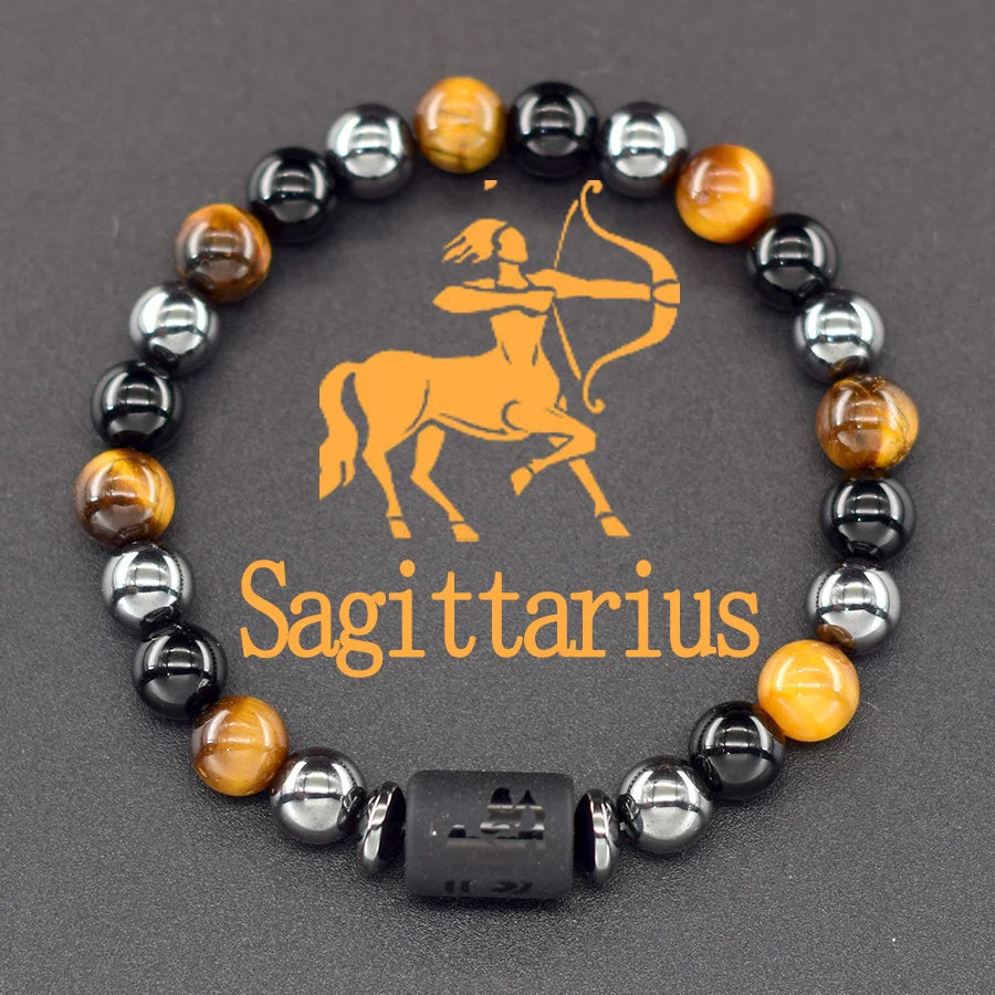 Brățară Zodiac Neagră – Pietre Semiprețioase & Energie Cosmică | Toate Semnele