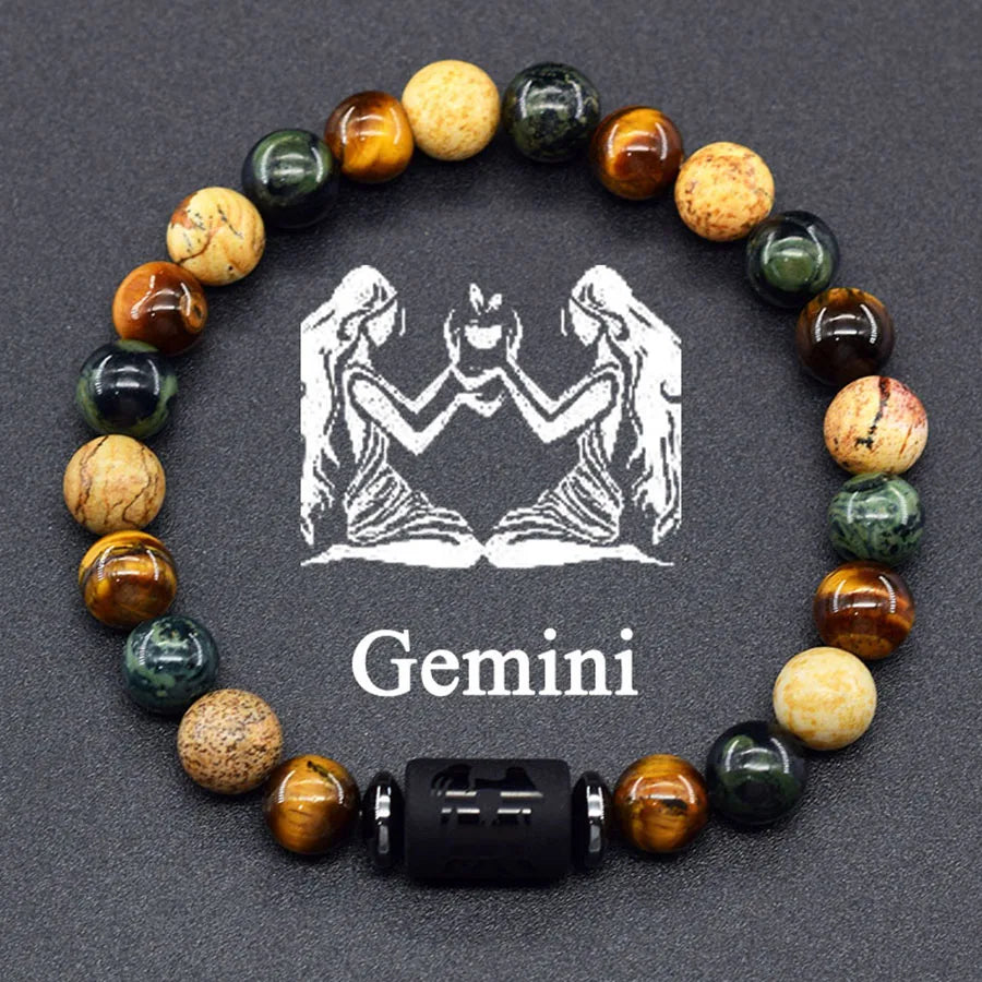 Brățară Zodiac Neagră – Pietre Semiprețioase & Energie Cosmică | Toate Semnele