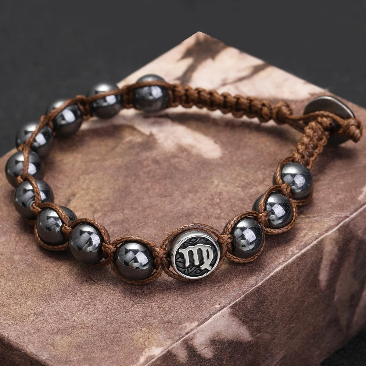Brățară Talisman Zodiac pentru Bărbați – Piatră Vulcanică Naturală & Noroc 8mm