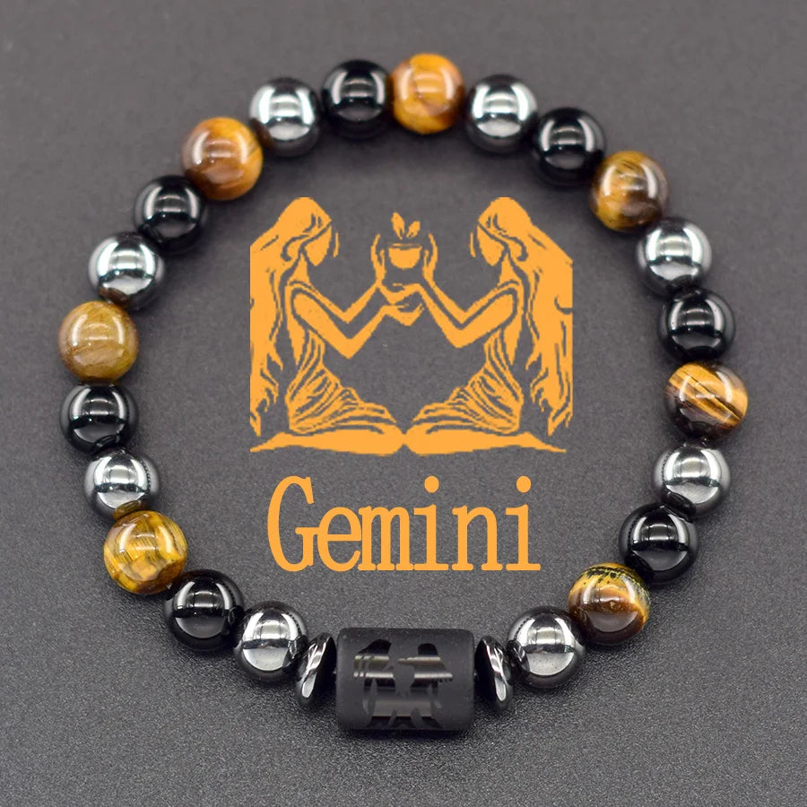 Brățară Zodiac Neagră – Pietre Semiprețioase & Energie Cosmică | Toate Semnele