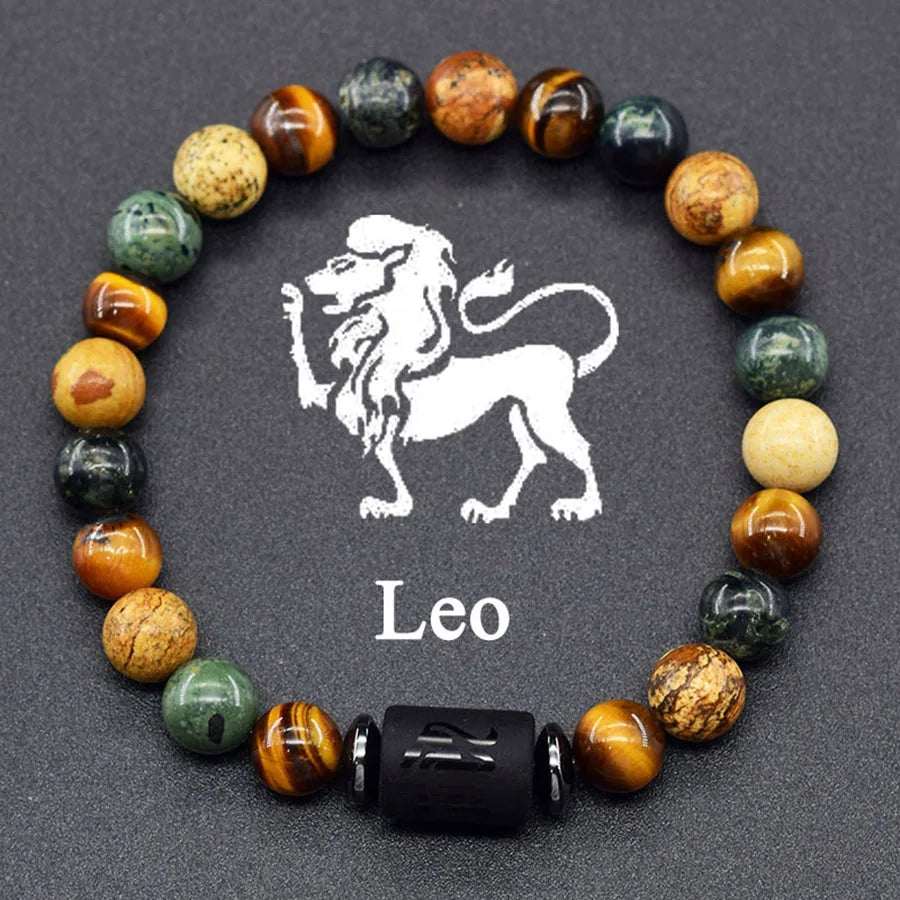 Brățară Zodiac Neagră – Pietre Semiprețioase & Energie Cosmică | Toate Semnele