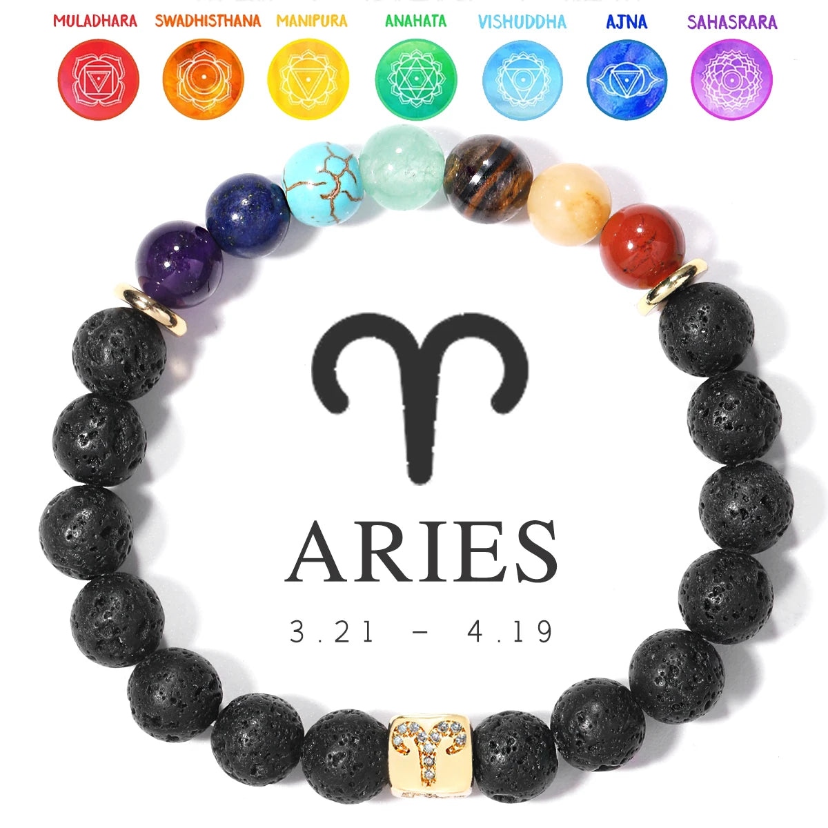 Brățară Talisman 7 Chakre & Zodiac – Piatra care Vindecă, Protejează & Aduce Noroc