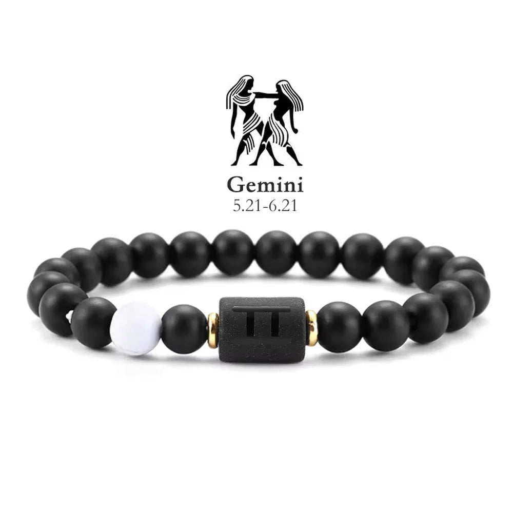 Brățară Zodiac Neagră – Pietre Semiprețioase & Energie Cosmică | Toate Semnele