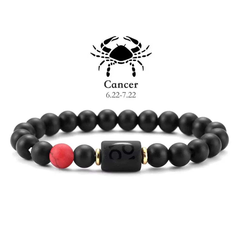 Brățară Zodiac Neagră – Pietre Semiprețioase & Energie Cosmică | Toate Semnele